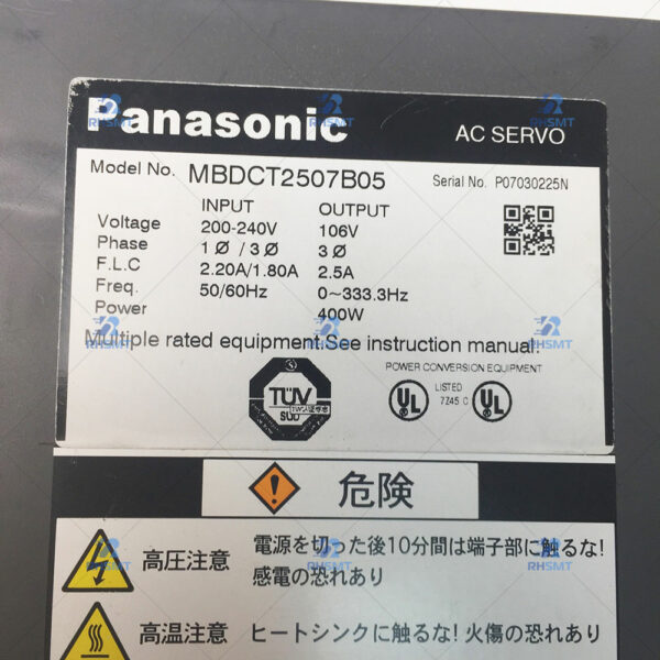 Panasonic AC Servo MBDCT2507B05 - Image 4